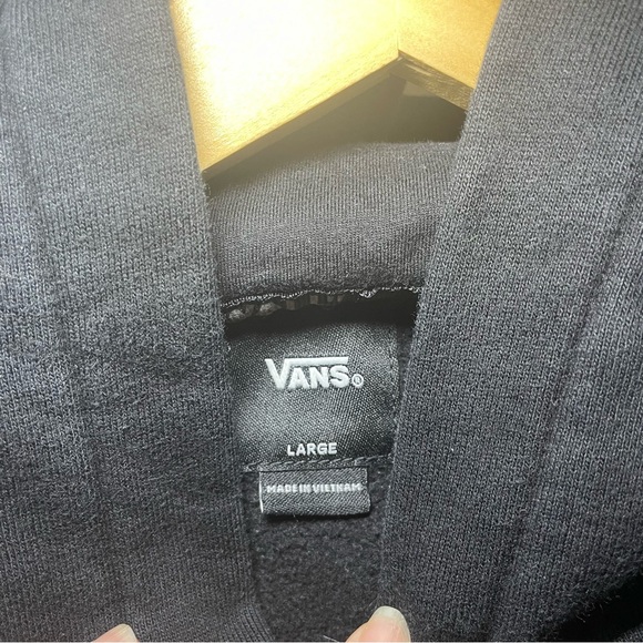 Vans Black Floral Checkerboard Sleeve Hoodie Pullover Sweatshirt Streetwear - Picture 3 of 15